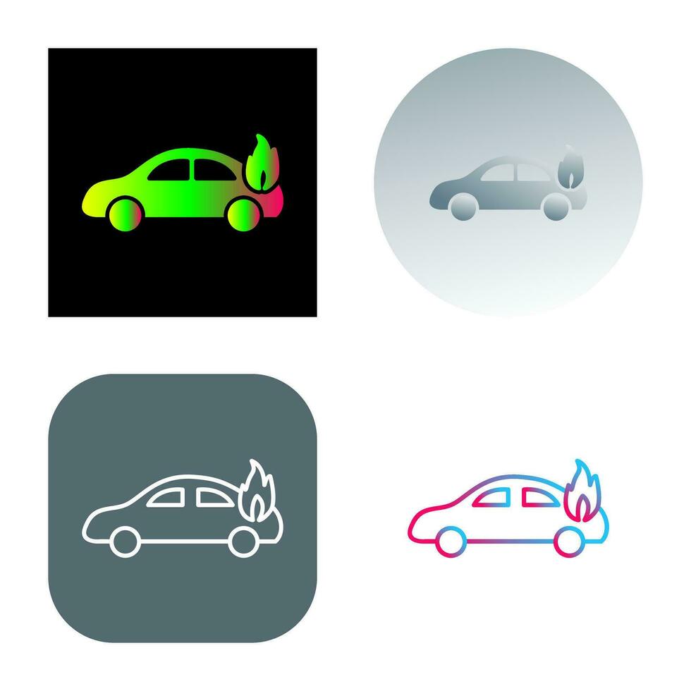 Unique Car on Fire Vector Icon