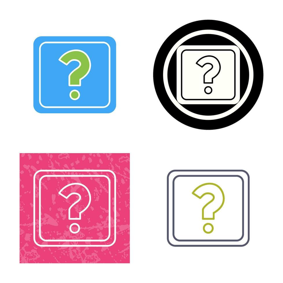 Unique Question Mark Vector Icon