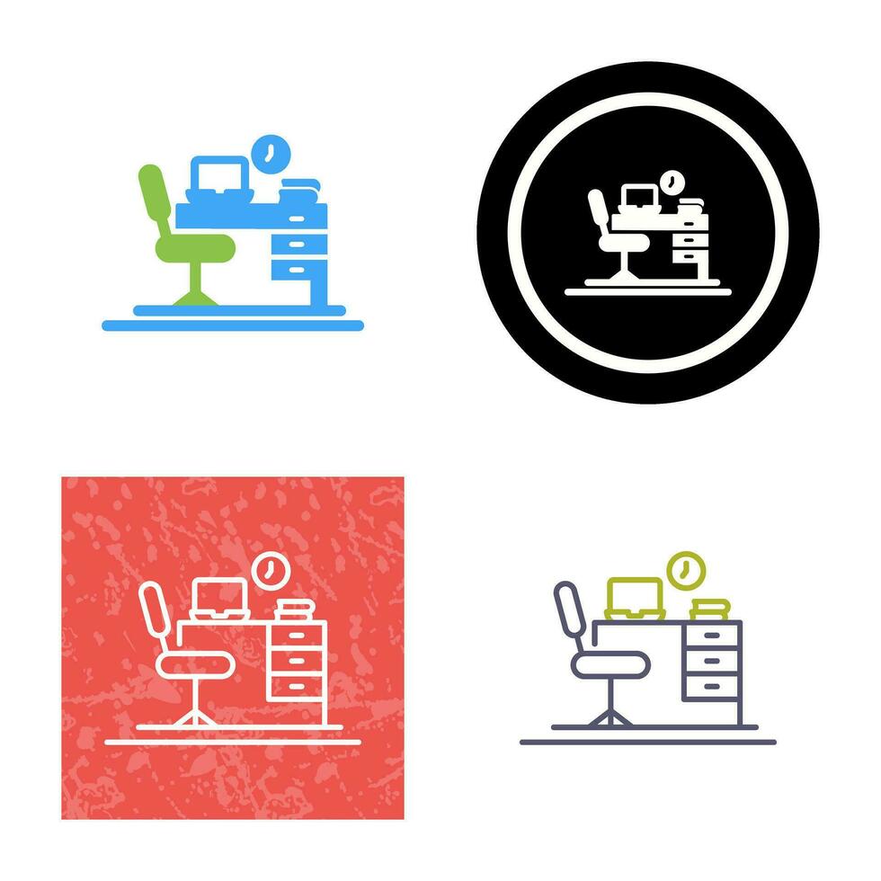 Office Desk Vector Icon