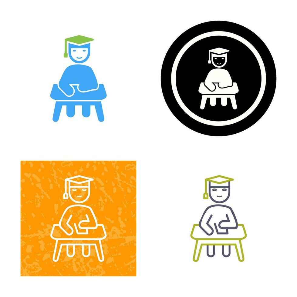 Unique Studying on Desk Vector Icon