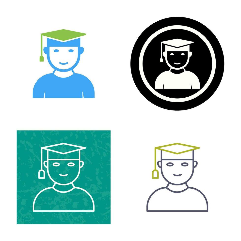 Unique Male Graduate Vector Icon