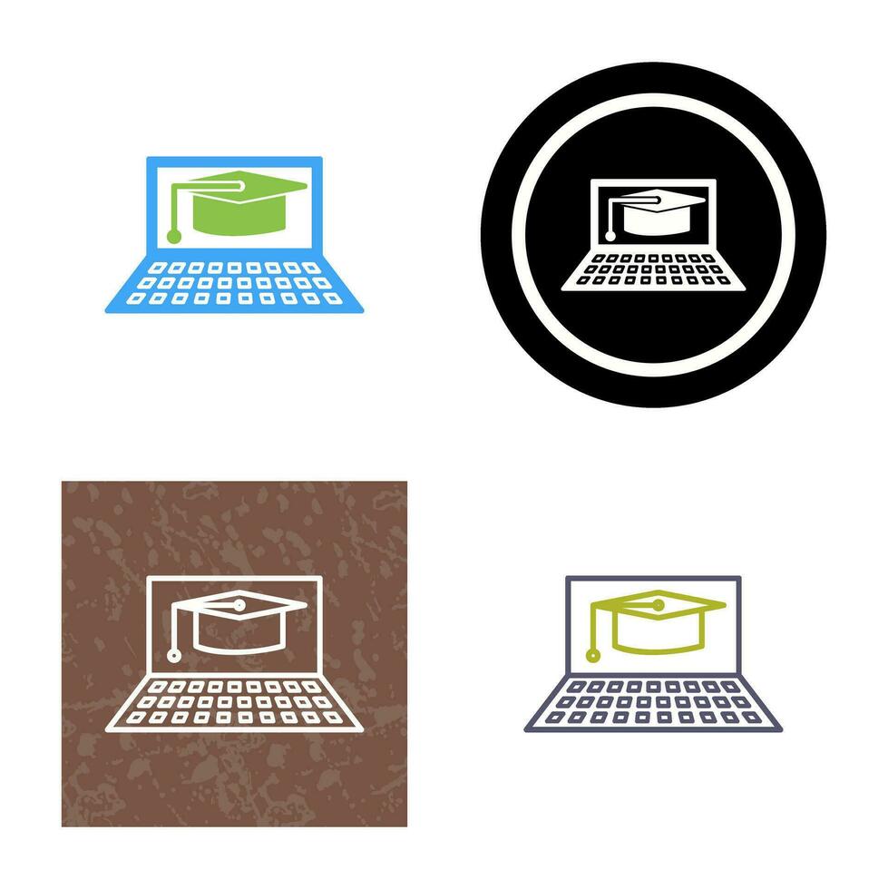 Unique Online Graduation Vector Icon