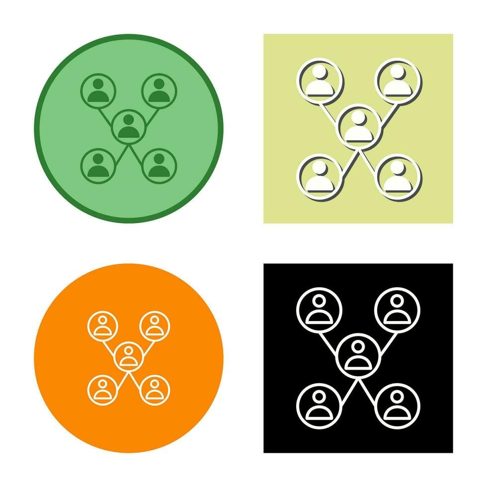 Unique Company Network Vector Icon