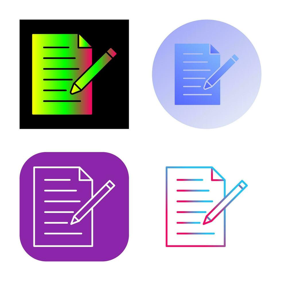 Unique Edit Document Vector Icon