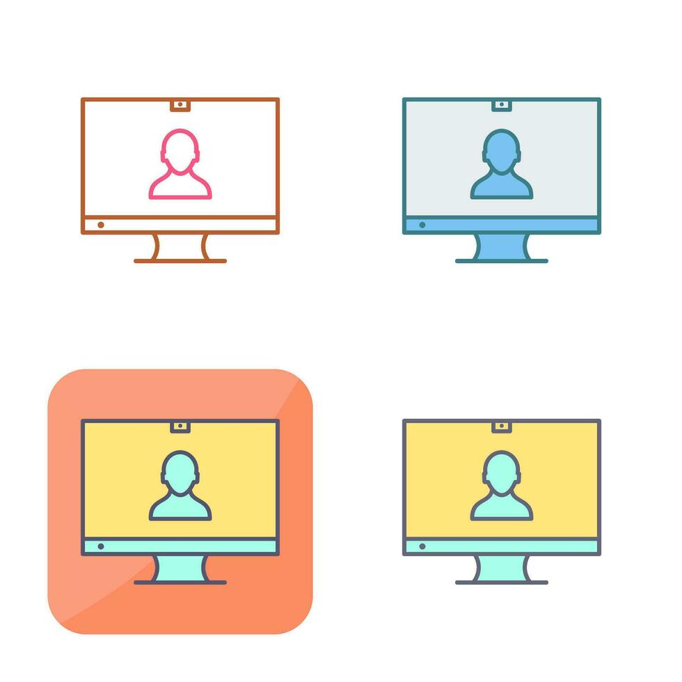 Unique Video Communication Vector Icon
