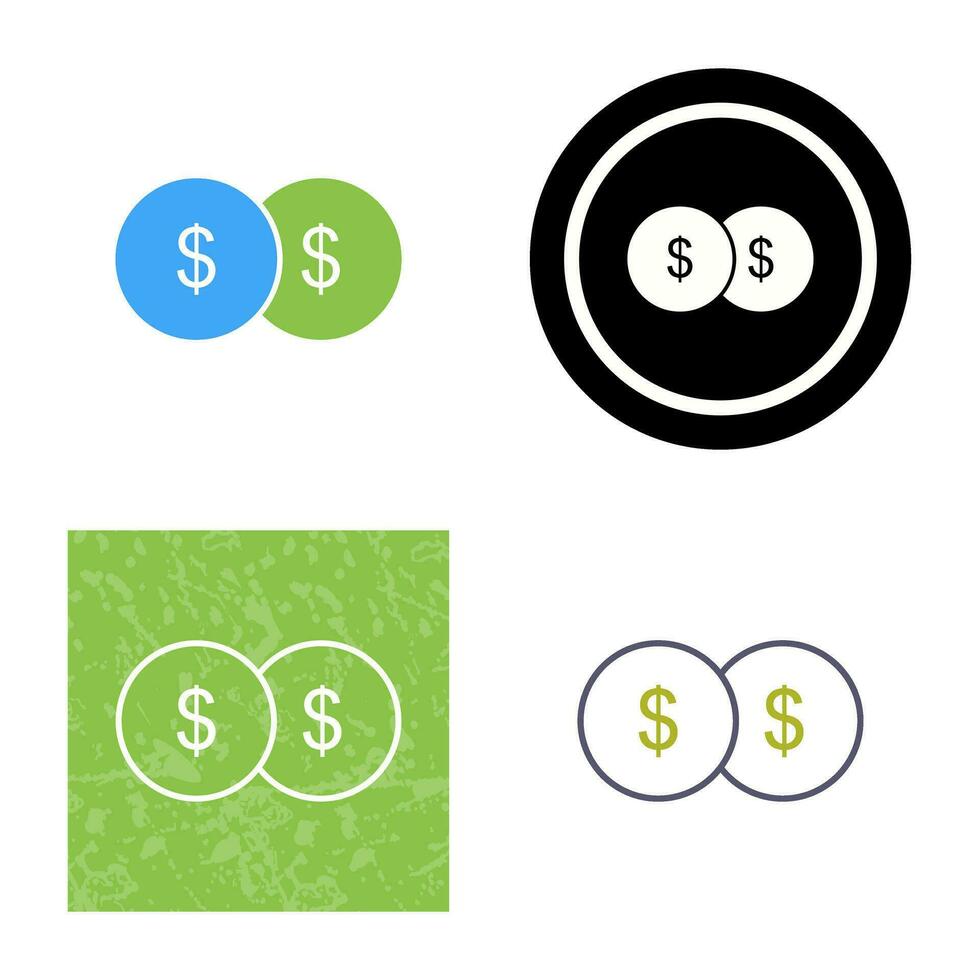 Unique Coins Vector Icon