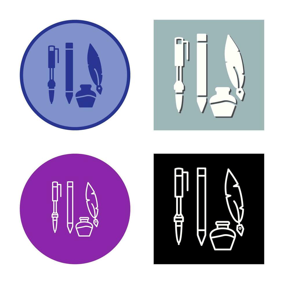 Unique Writing Equipment Vector Icon