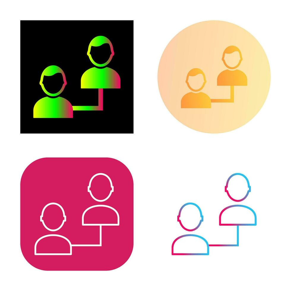 Unique Connected Profiles Vector Icon