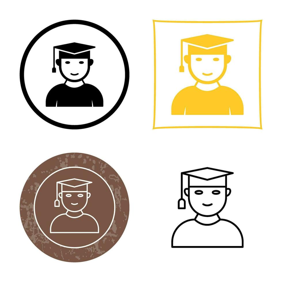 Unique Male Graduate Vector Icon