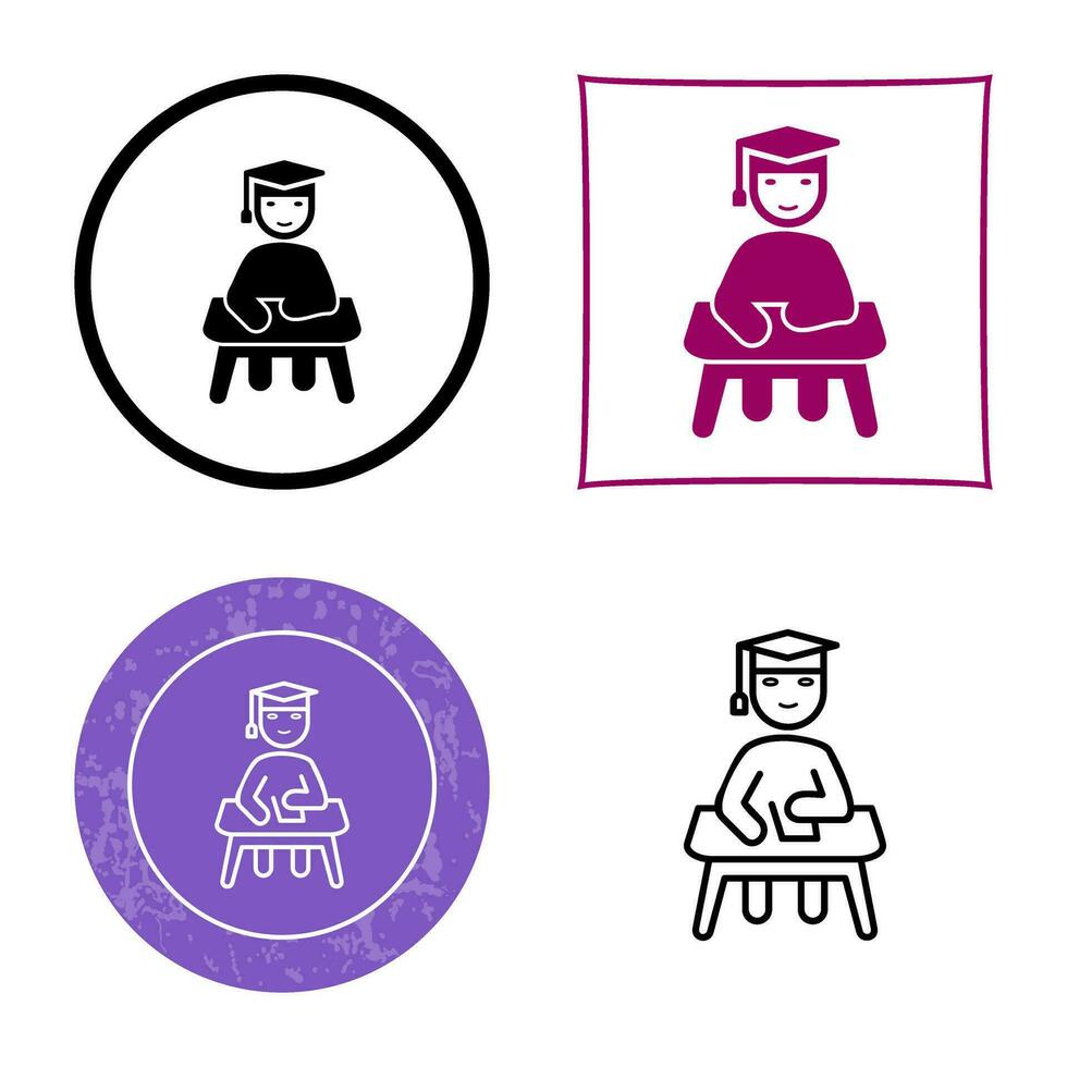 Unique Studying on Desk Vector Icon