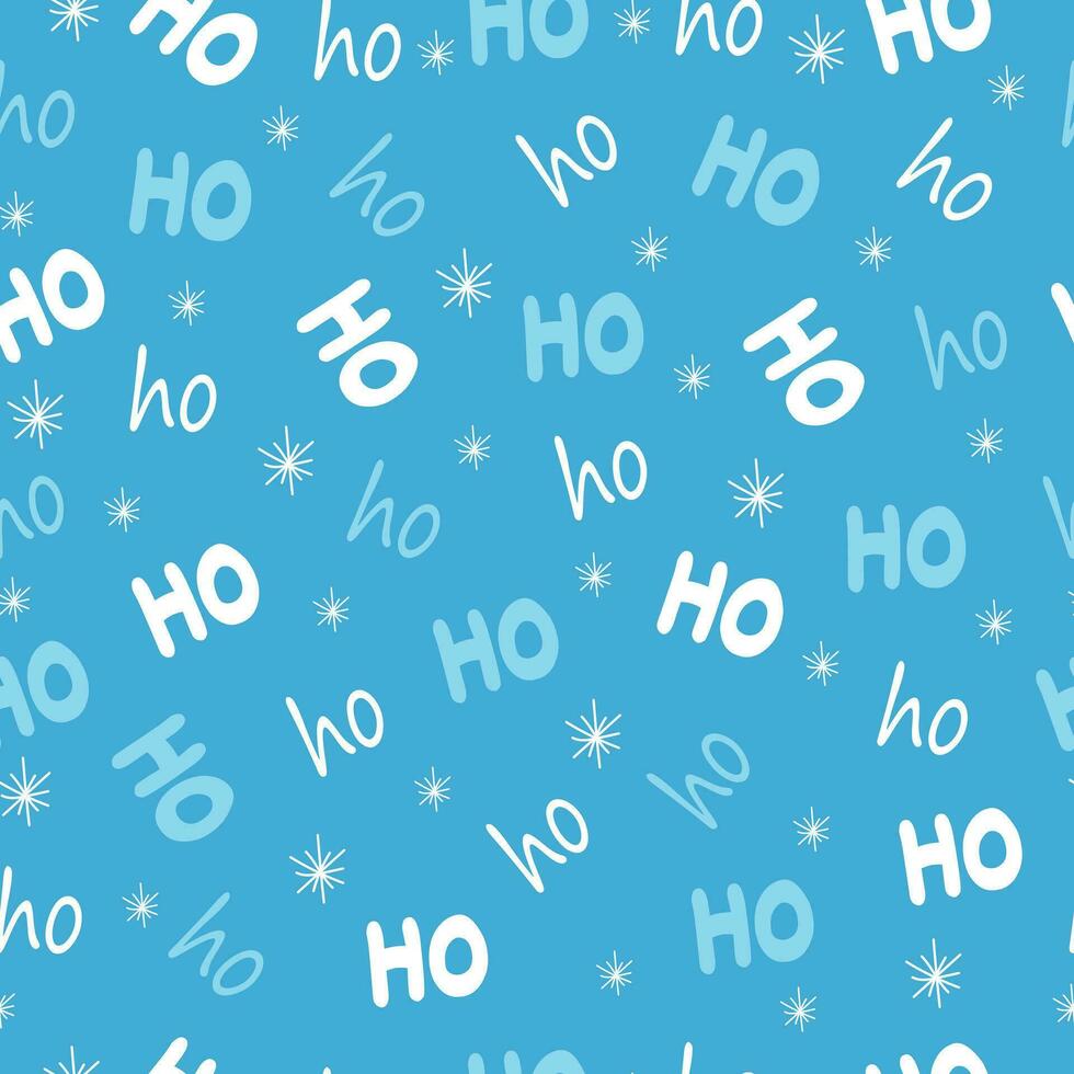 Seamless Christmas pattern with words Ho-Ho. New Year's holiday pattern. vector