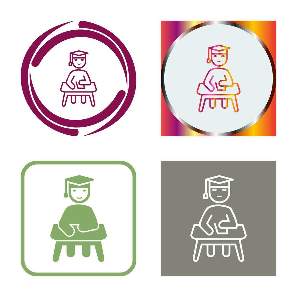 Unique Studying on Desk Vector Icon