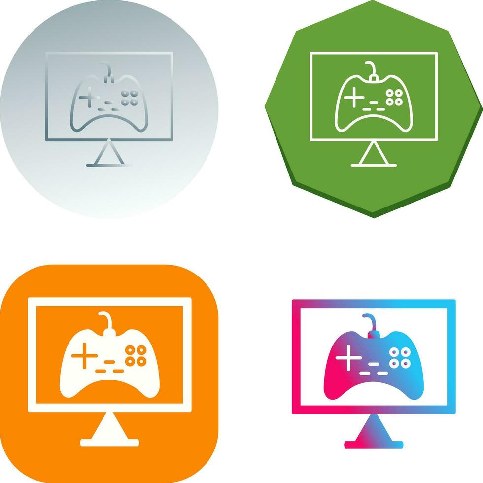 icono de vector de juegos en línea único