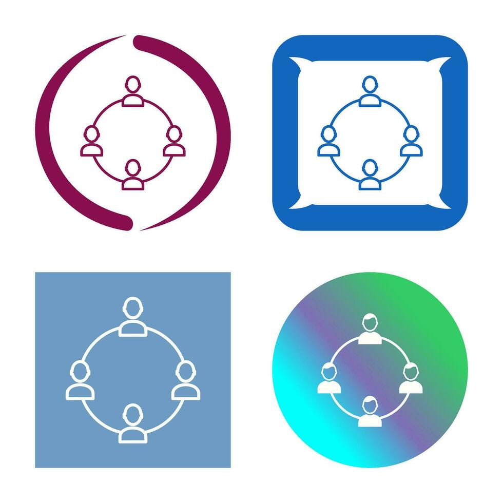 Unique Network Group Vector Icon