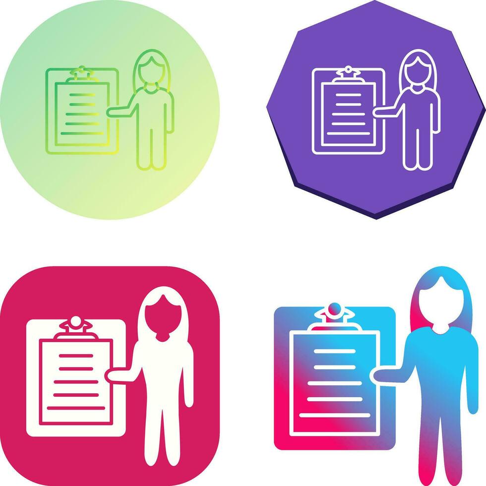 Unique Female Presenter Vector Icon
