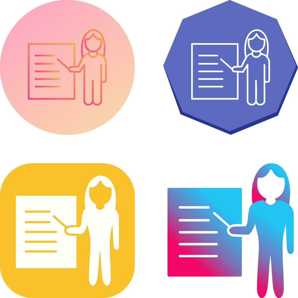 Unique Female Presenter Vector Icon