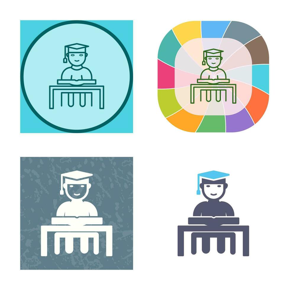 Unique Studying on Desk Vector Icon