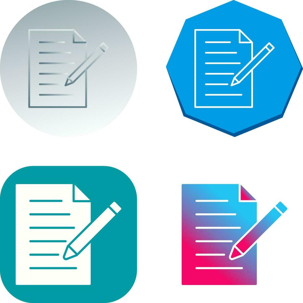 Unique Edit Document Vector Icon