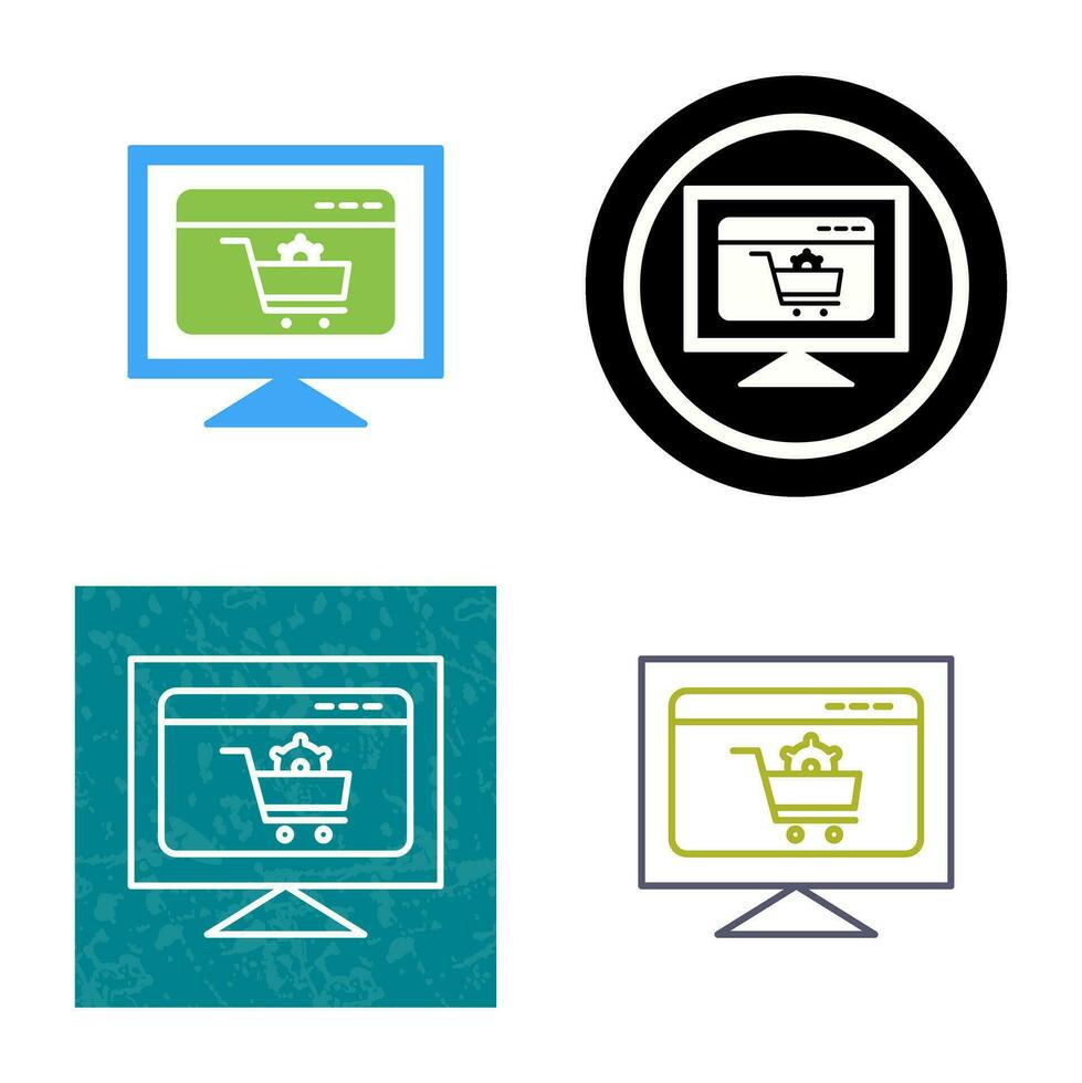 icono de vector de configuración de comercio electrónico