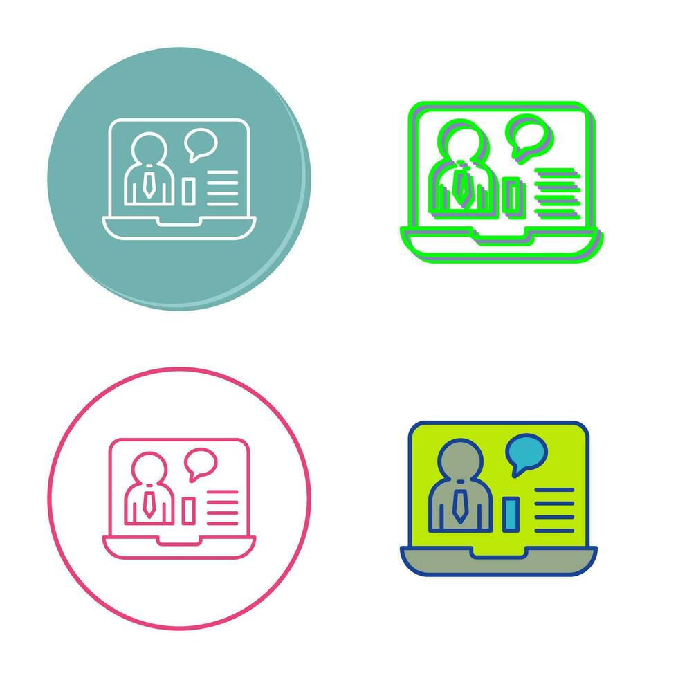 Online Job Interview Vector Icon