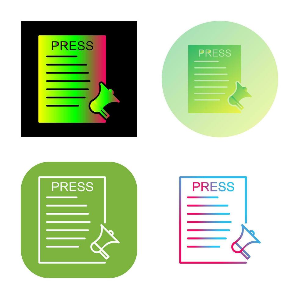 Unique Press Releases Vector Icon