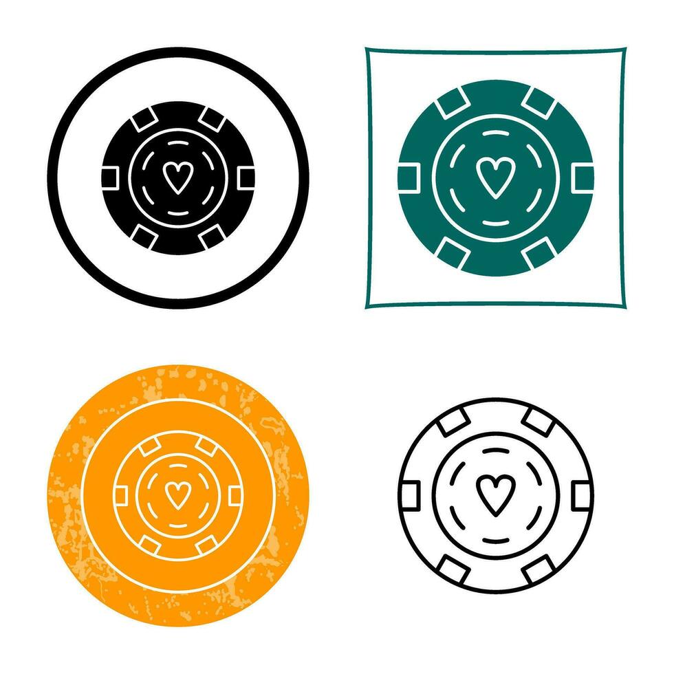 Unique Poker Chips Vector Icon