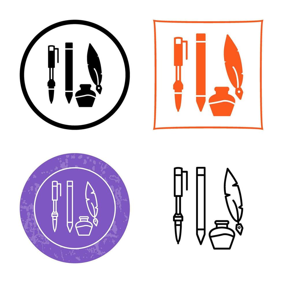 Unique Writing Equipment Vector Icon