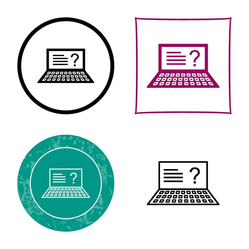 Unique Online Exam Vector Icon