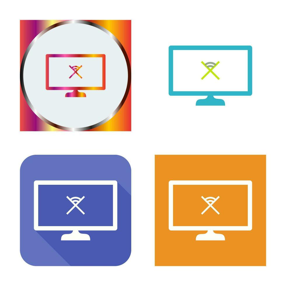 Unique Disconnected Network Vector Icon