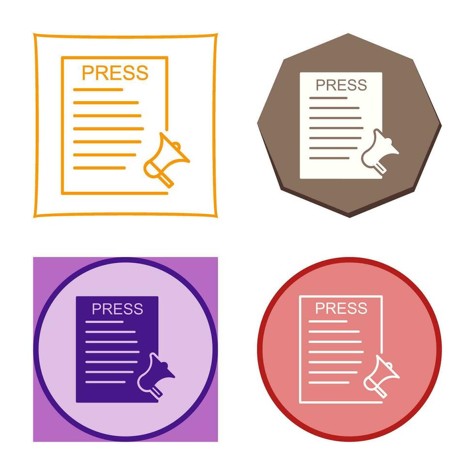 Unique Press Releases Vector Icon