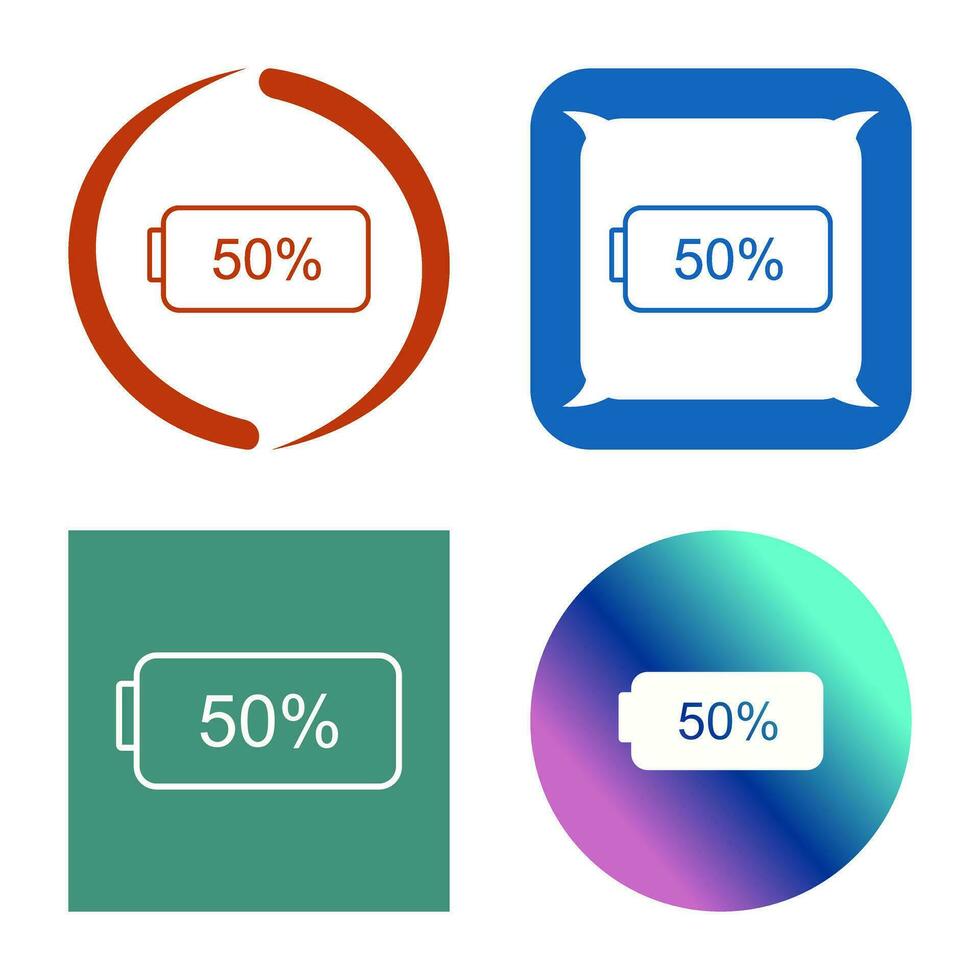 Unique Half Battery Vector Icon