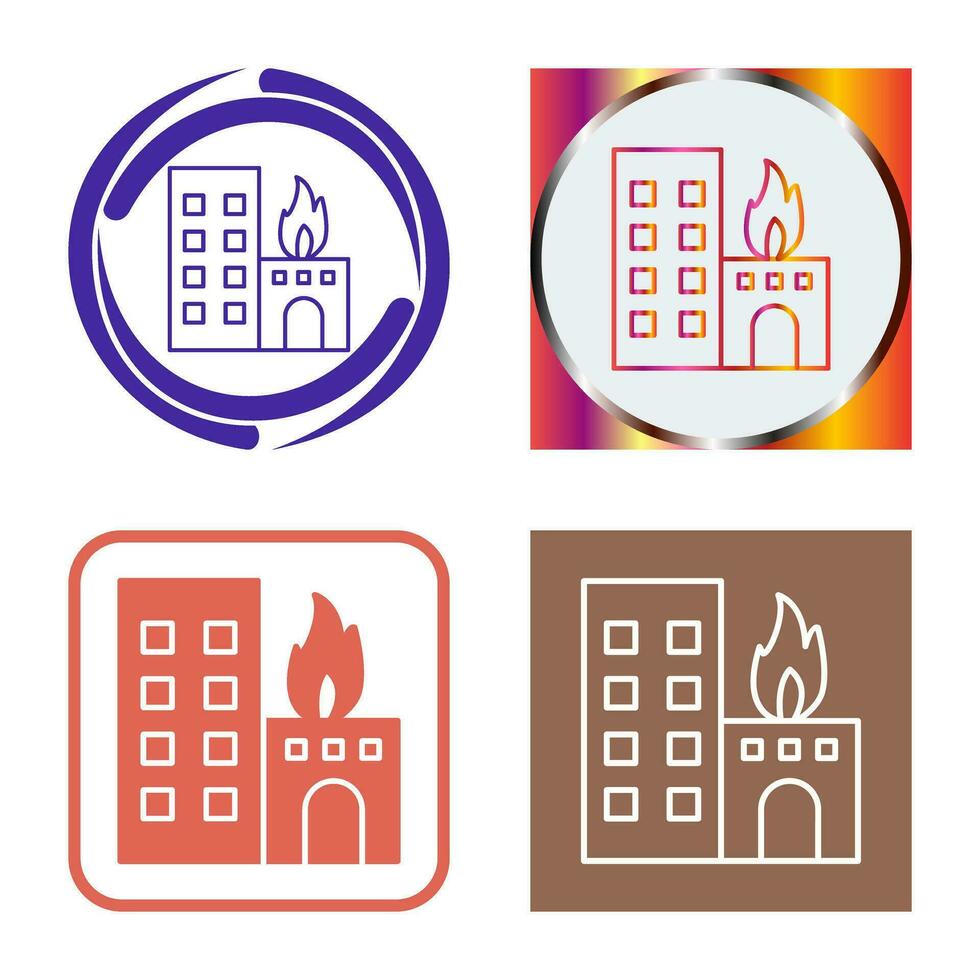 Unique Burning Building Vector Icon