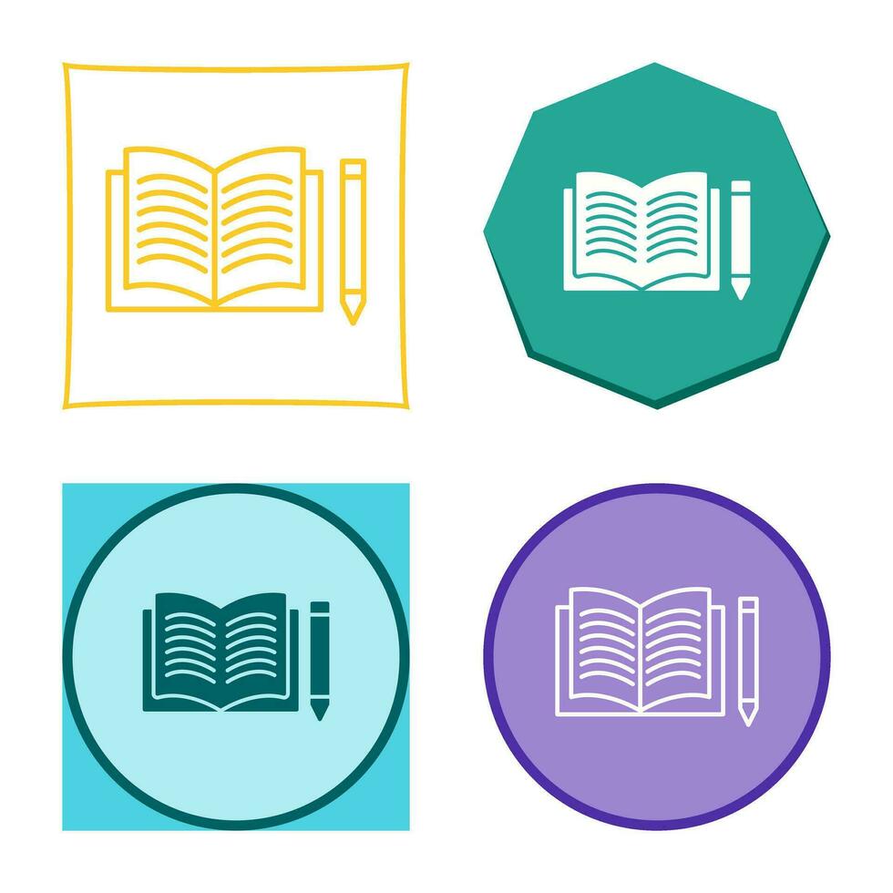 Unique Pencil and Book Vector Icon