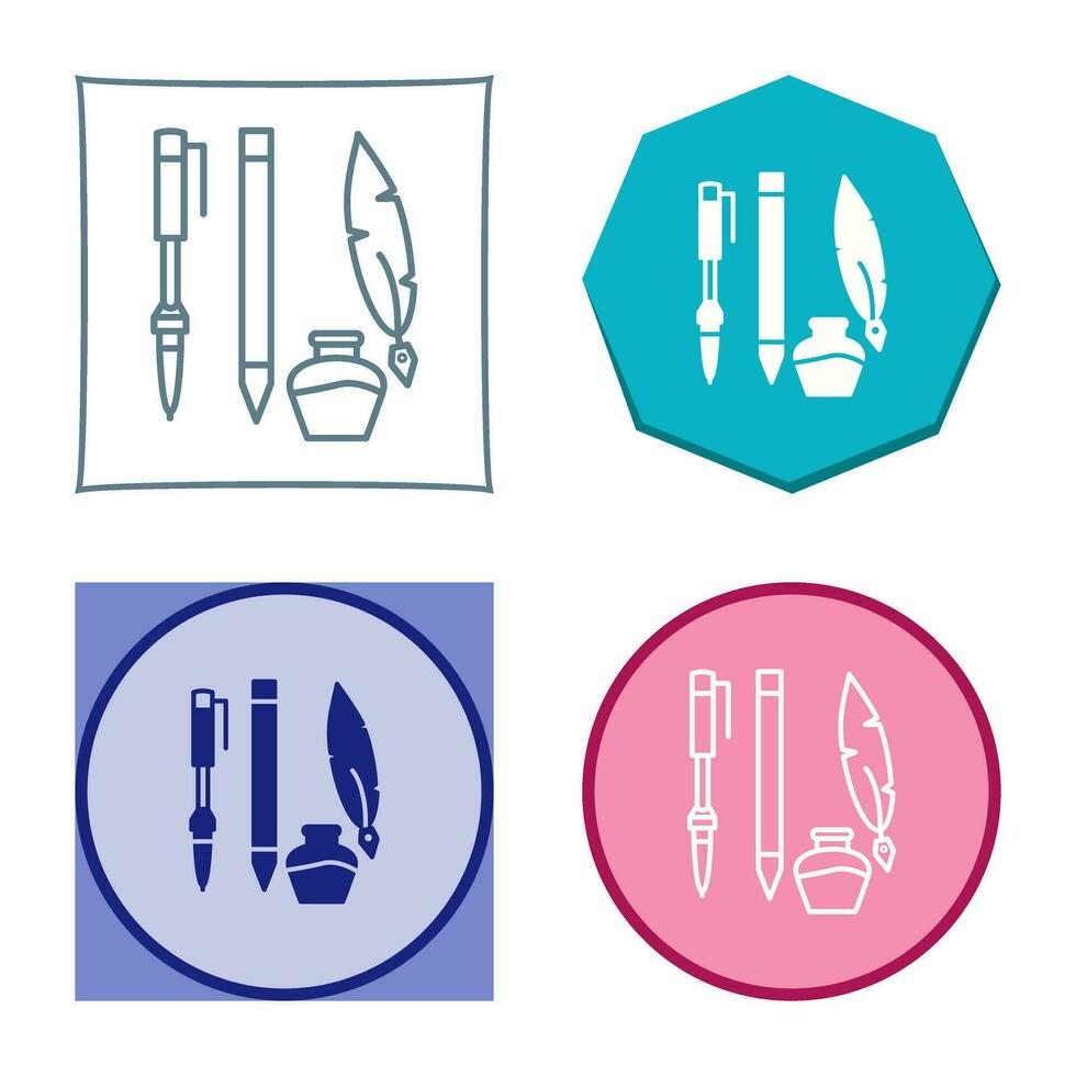 Unique Writing Equipment Vector Icon