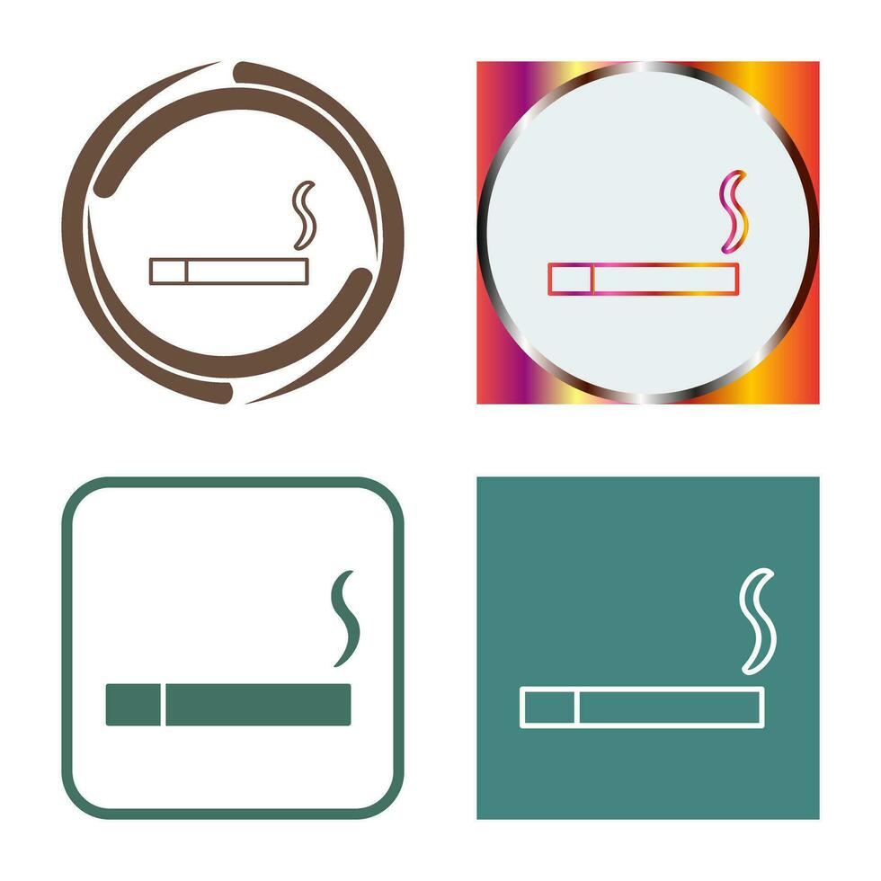 icono de vector de cigarrillo encendido único