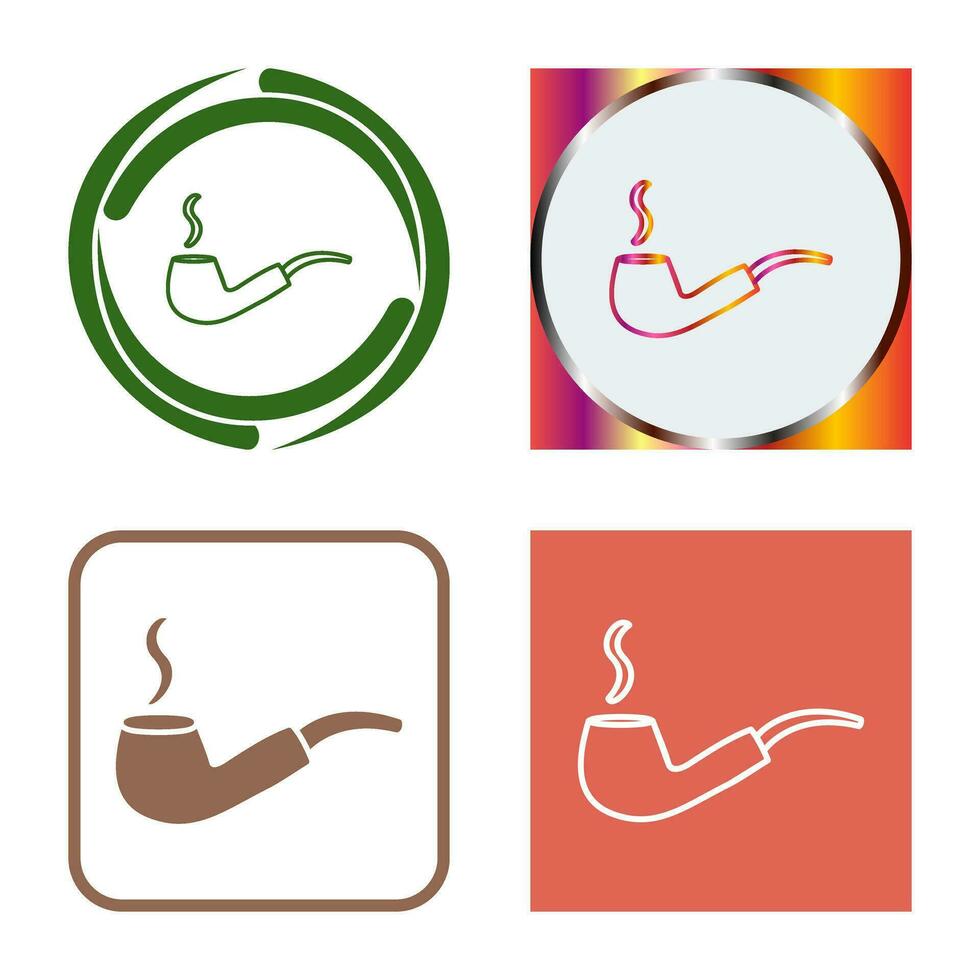 Unique Lit Smoking Pipe Vector Icon