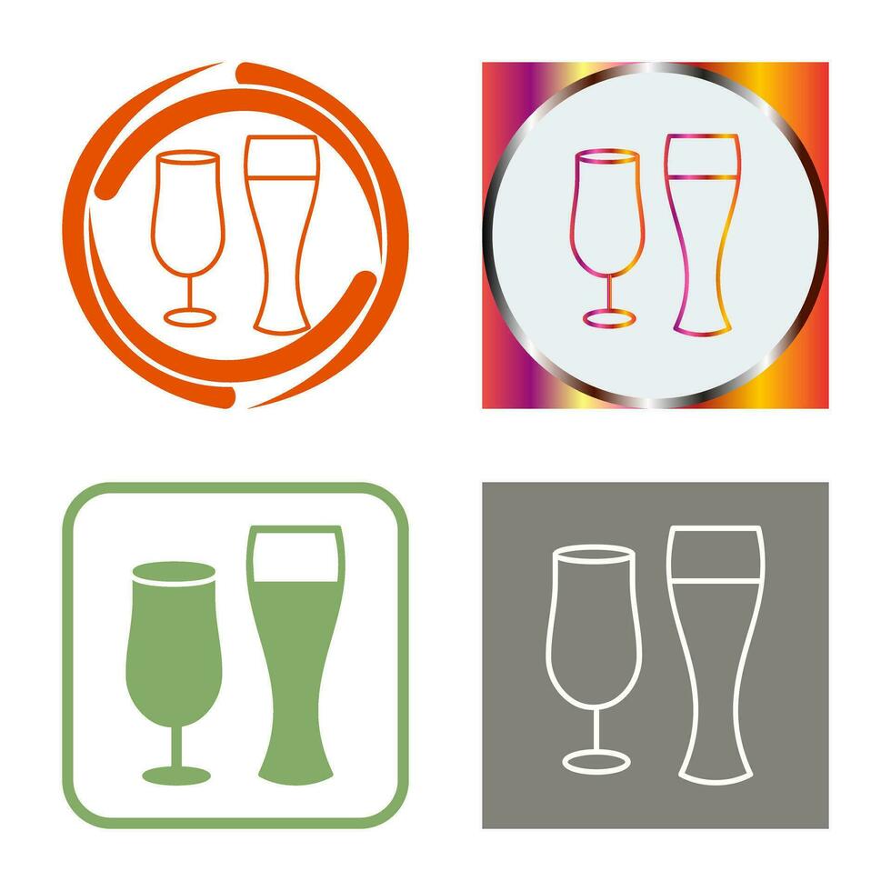 Unique Beer Glasses Vector Icon