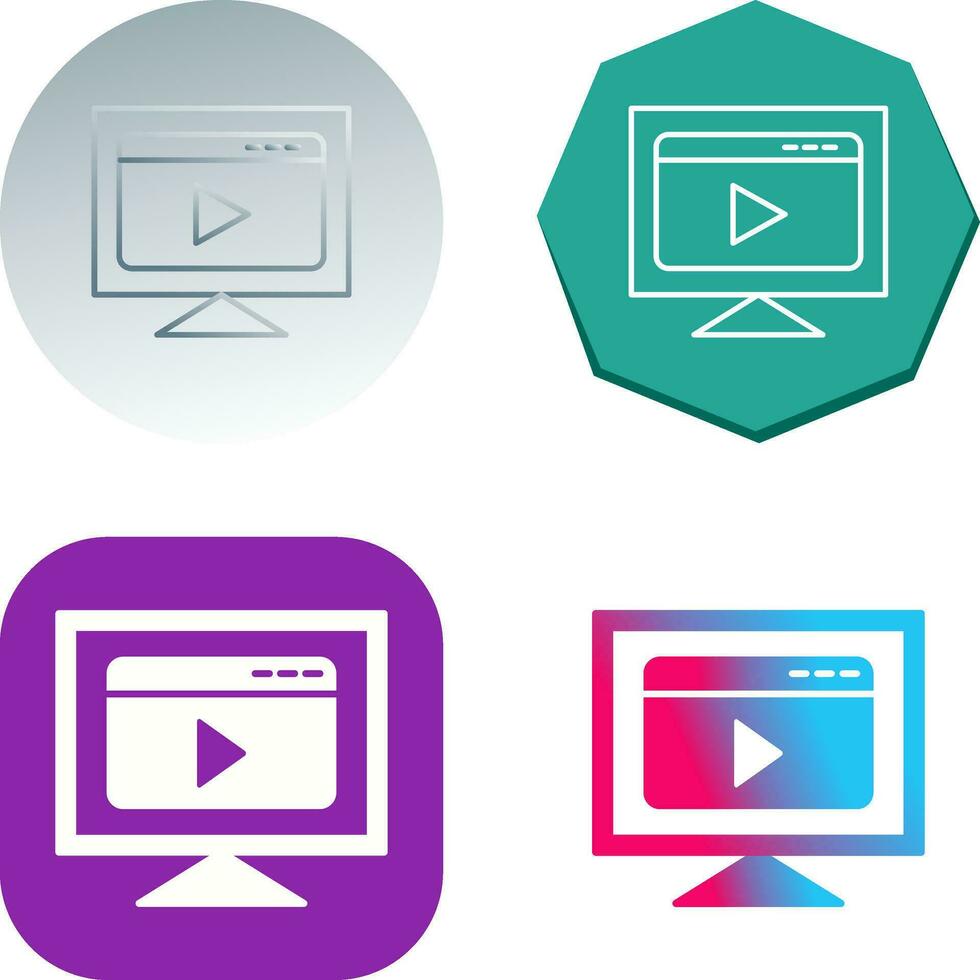 icono de vector de transmisión de video