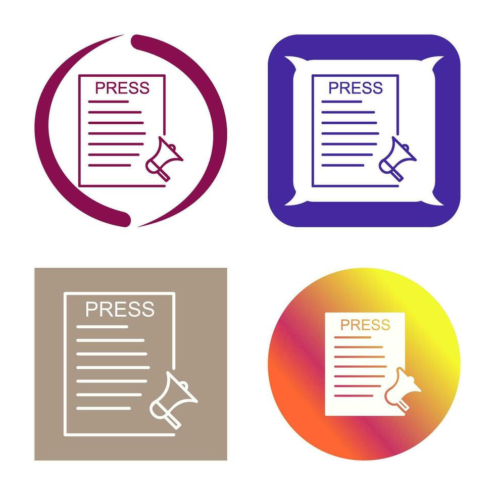 Unique Press Releases Vector Icon