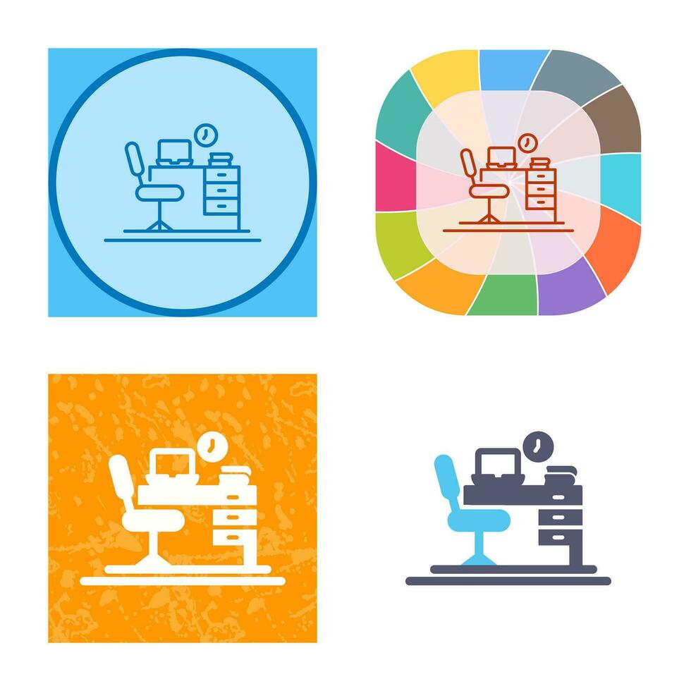 Office Desk Vector Icon