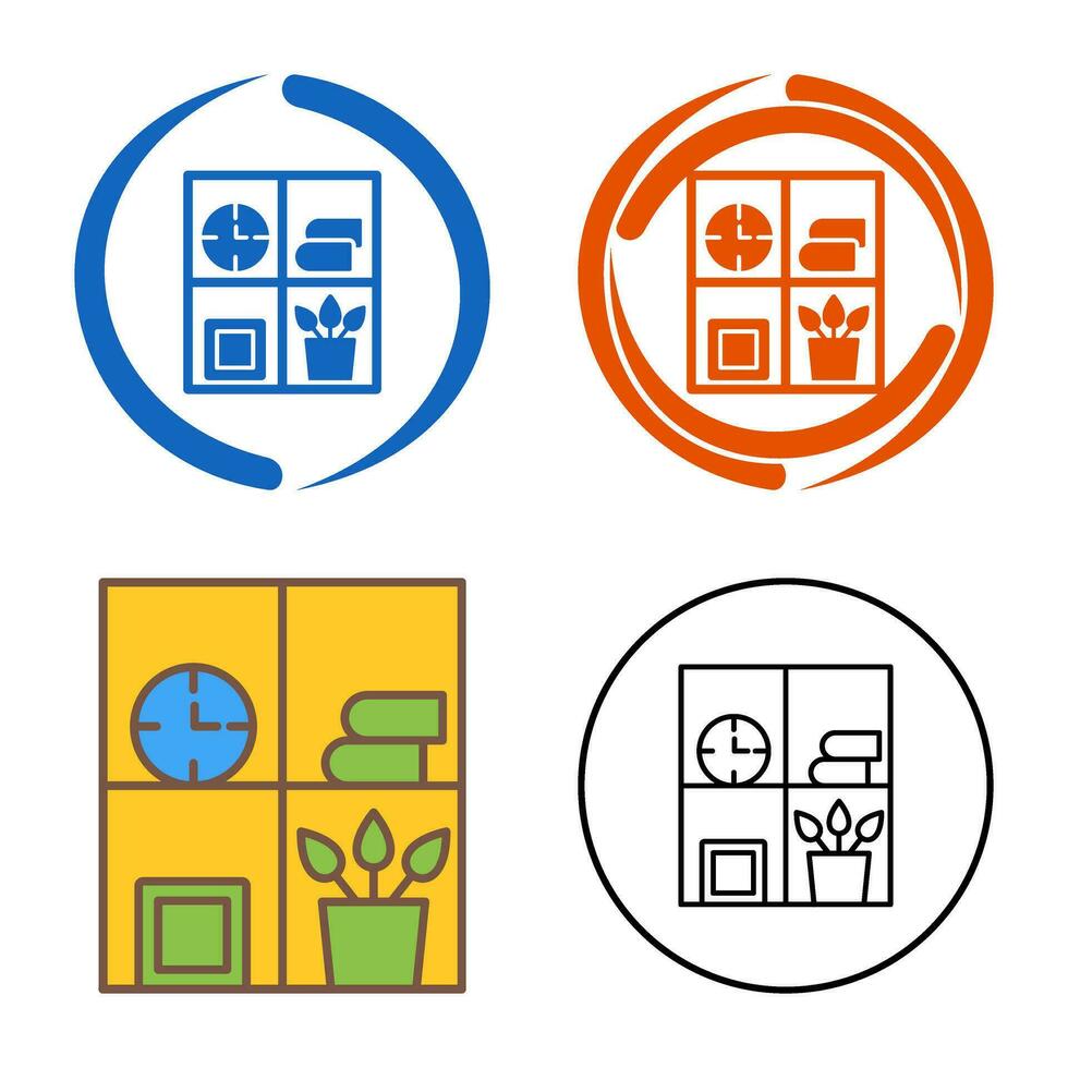 Bookshelf Vector Icon