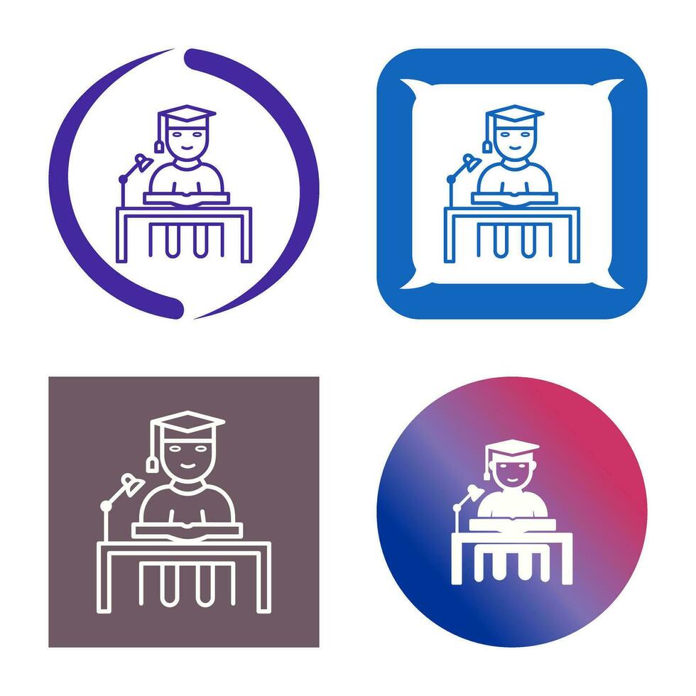 Unique Studying on Desk Vector Icon