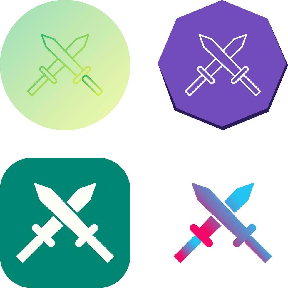 Unique Two Swords Vector Icon