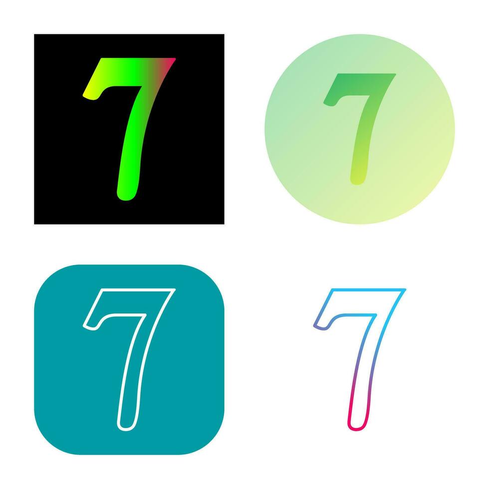 Number Seven Vector Icon