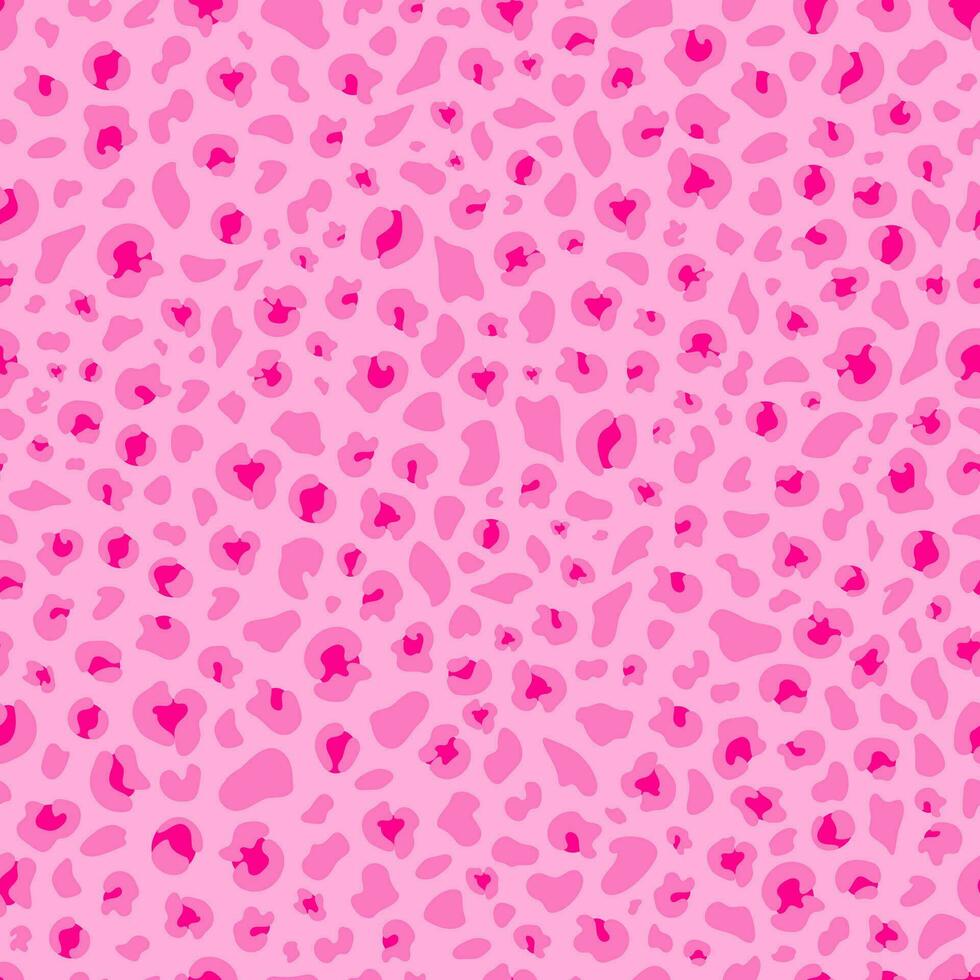Pink modern leopard seamless pattern. Trendy glamour doll background design. vector
