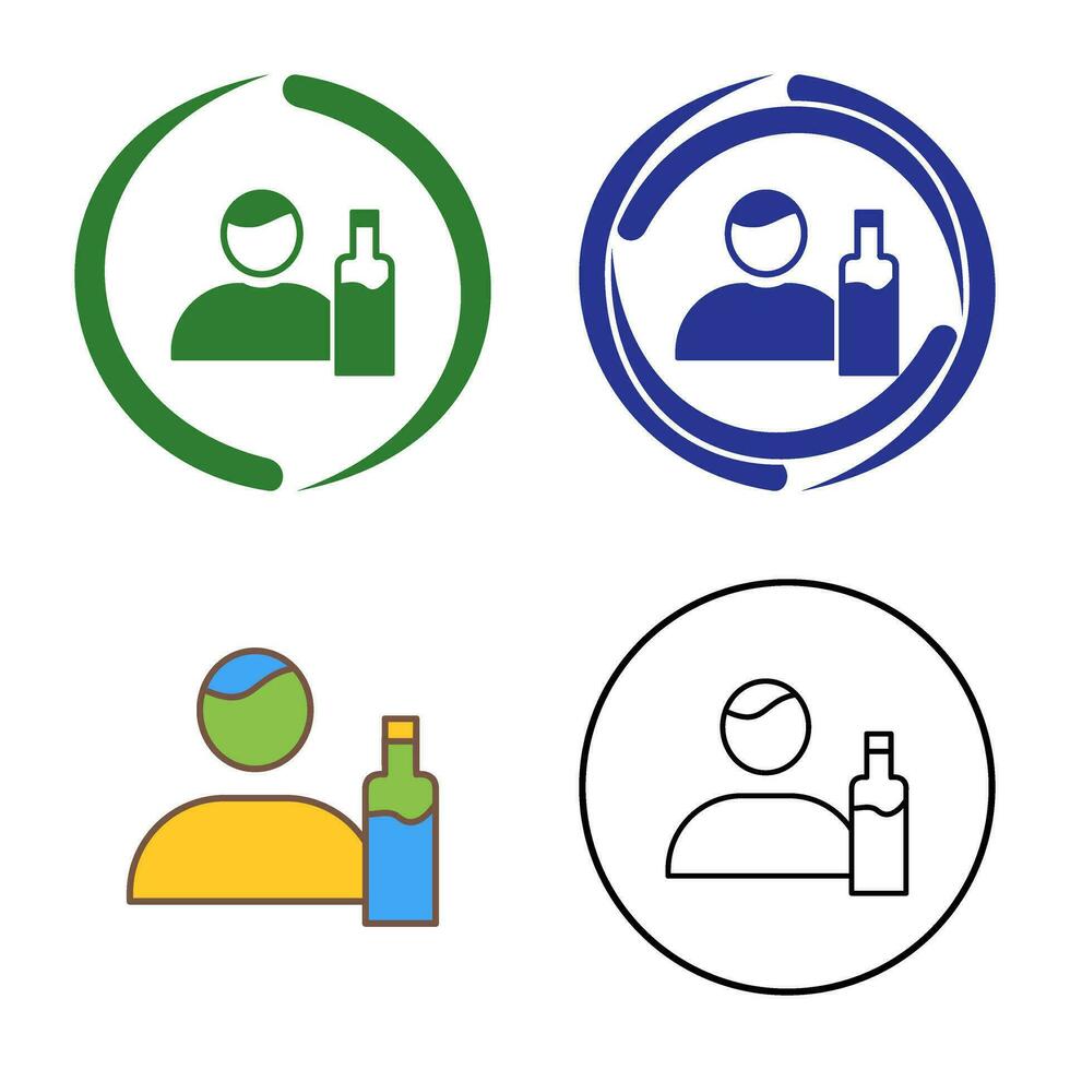 Unique Man And Drink Vector Icon