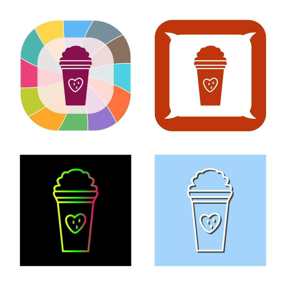 Unique Strawberry Milkshake Vector Icon
