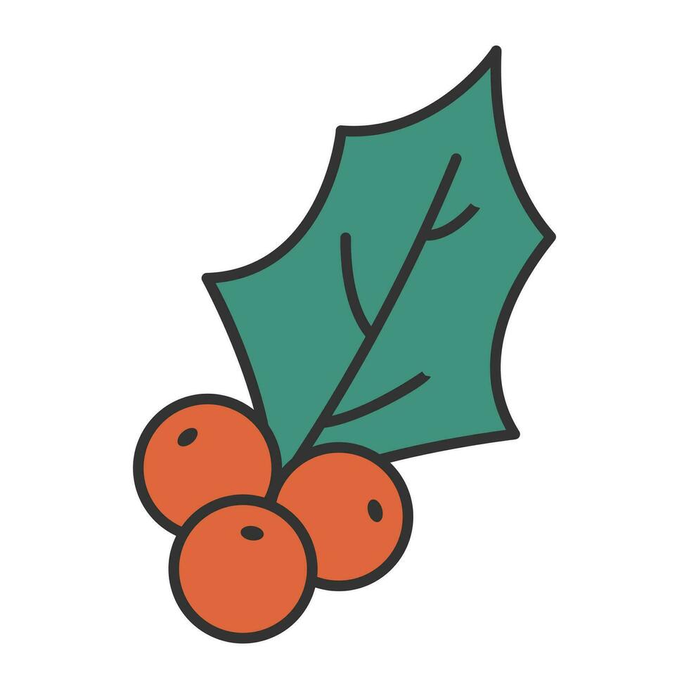 Christmas holly berry. Christmas decorations. Vector illustration.