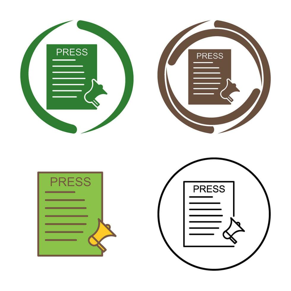 Unique Press Releases Vector Icon