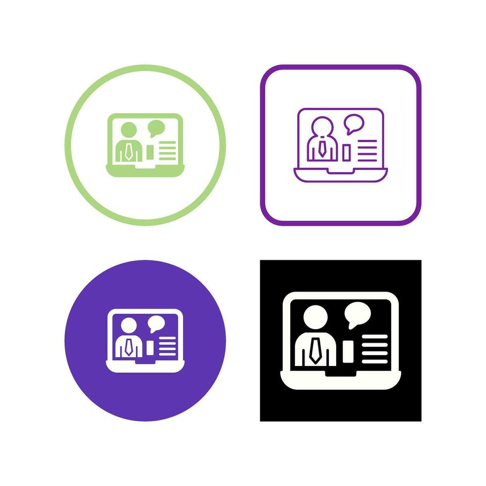 Online Job Interview Vector Icon